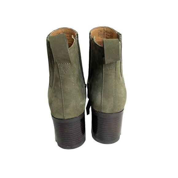 NEW Vionic Wilma leather Heeled Ankle Boots Size 9.5 olive green nubuck - Picture 7 of 11